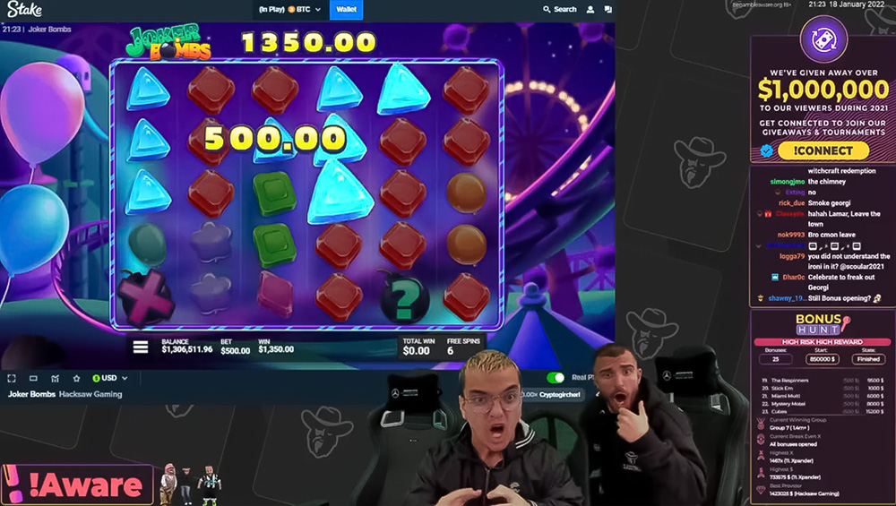 ClassyBeef streaming on Kick and playing Joker Bombs slot