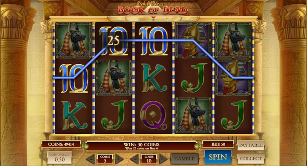 Screenshot of Book of Dead Slot by Play’n GO