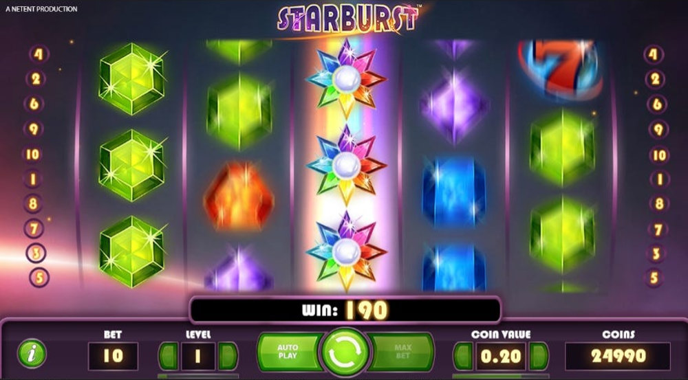 Re-spin bonus feature in Starburst slot