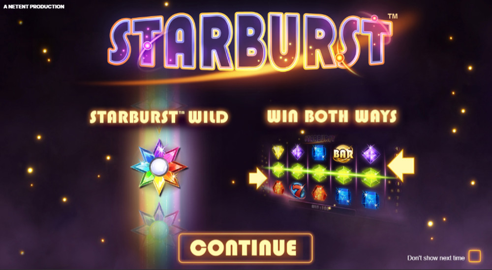 Starburst Slot help menu: Wild Symbol