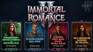 The 4 Free Spins unique bonus game in Immortal Romance 2, based on each character in the slot