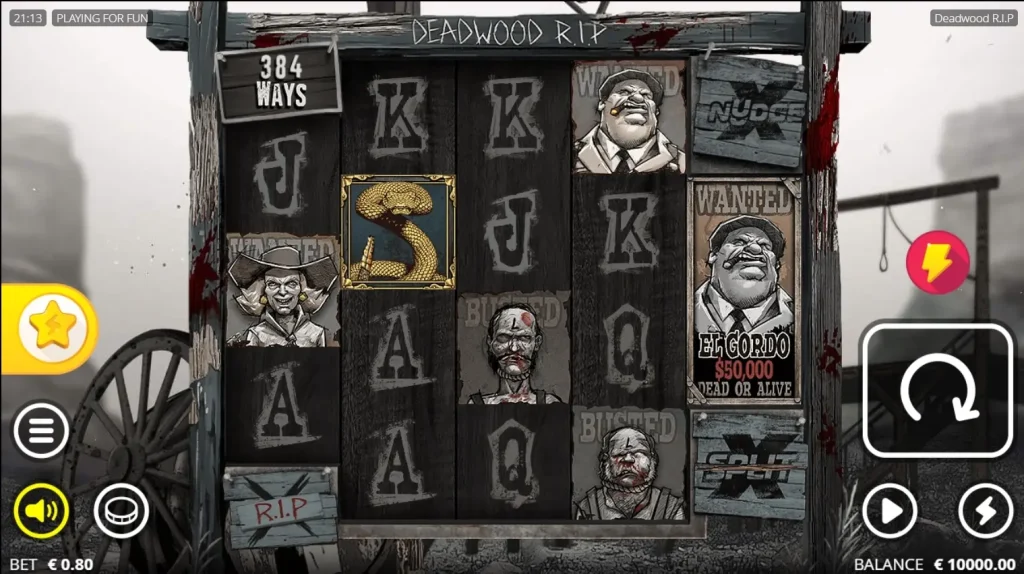 Screenshot of Deadwood RIP Slot by Nolimit City