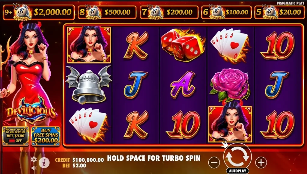 Screenshot of Devilicious Slot by Wild Streak Gaming