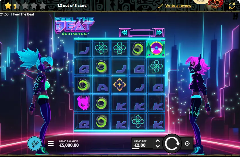 Screenshot of Feel the Beat Slot by Hacksaw Gaming