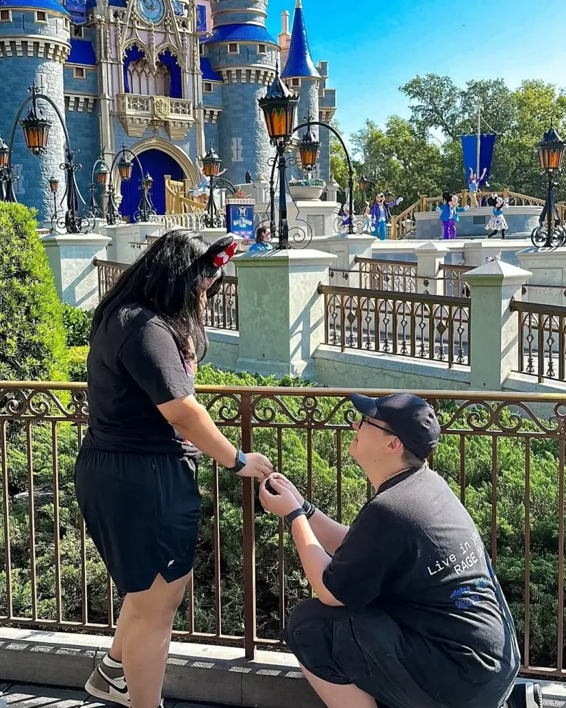 BoffeGP proposing to @rossicuori at Walt Disney World (Photo by @BoffeGP on Instagram)