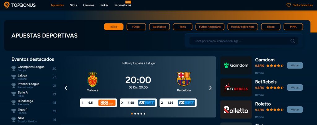 Screenshot of TopBonus.io sports betting and predictions page